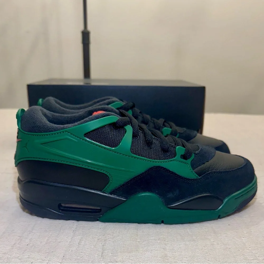 Brand new! Big Kids' Air Jordan 4RM Black/Gorge Green/Varsity Red, sz 7y - Picture 4 of 8